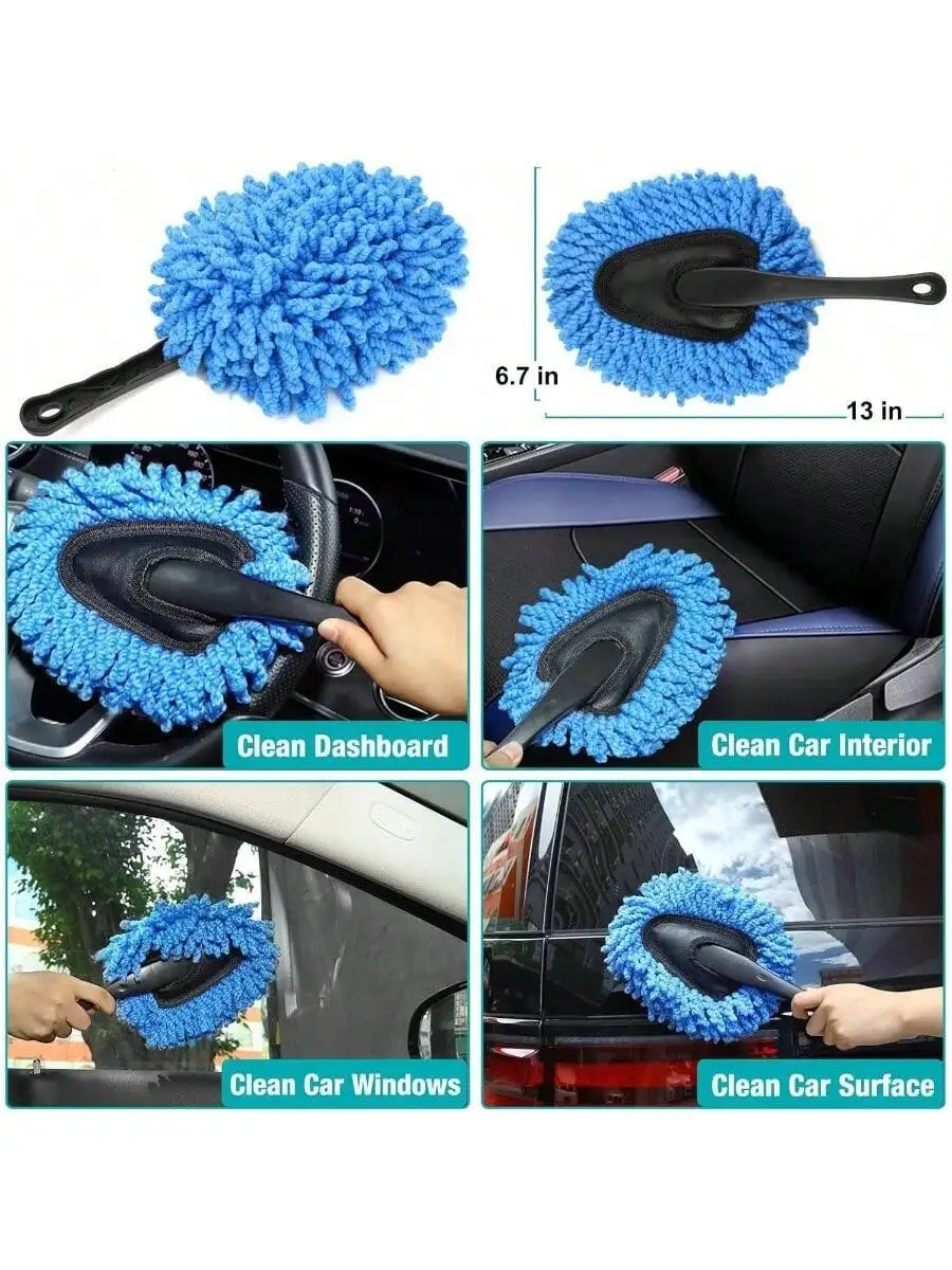 Car Interior Duster Detailing Cleaning Gel Brushes Kit, Soft Dust Detail Crevice Brush Slime Putty Cleaner Accessories Tools