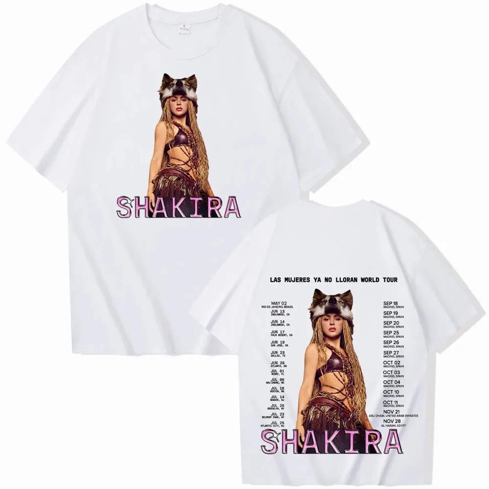 Shakira World Tour T-shirt Man Woman Oversized Streetwear Harajuku Short Sleeve O-neck Casual Cotton Loose Female Male Clothing