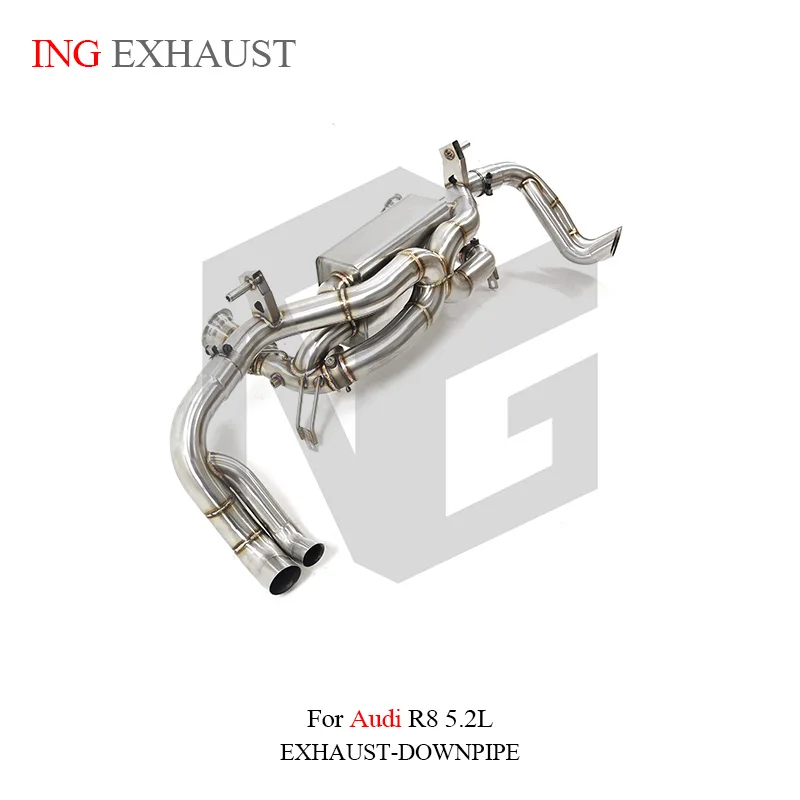 ING Stainless Steel Exhaust System Valve Catback For Audi R8 V10 5.2L 2012-2018 Spyder Coupe With OPF Muffler Auto performance