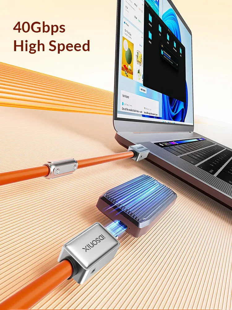 IDsonix-Tipo C Rápido Carregamento Cabo USB, Fio De Dados, Cabo De Vídeo para Macbook, Samsung, 40Gbps, 40Gbps, Carga PD240W, 8K, 60Hz