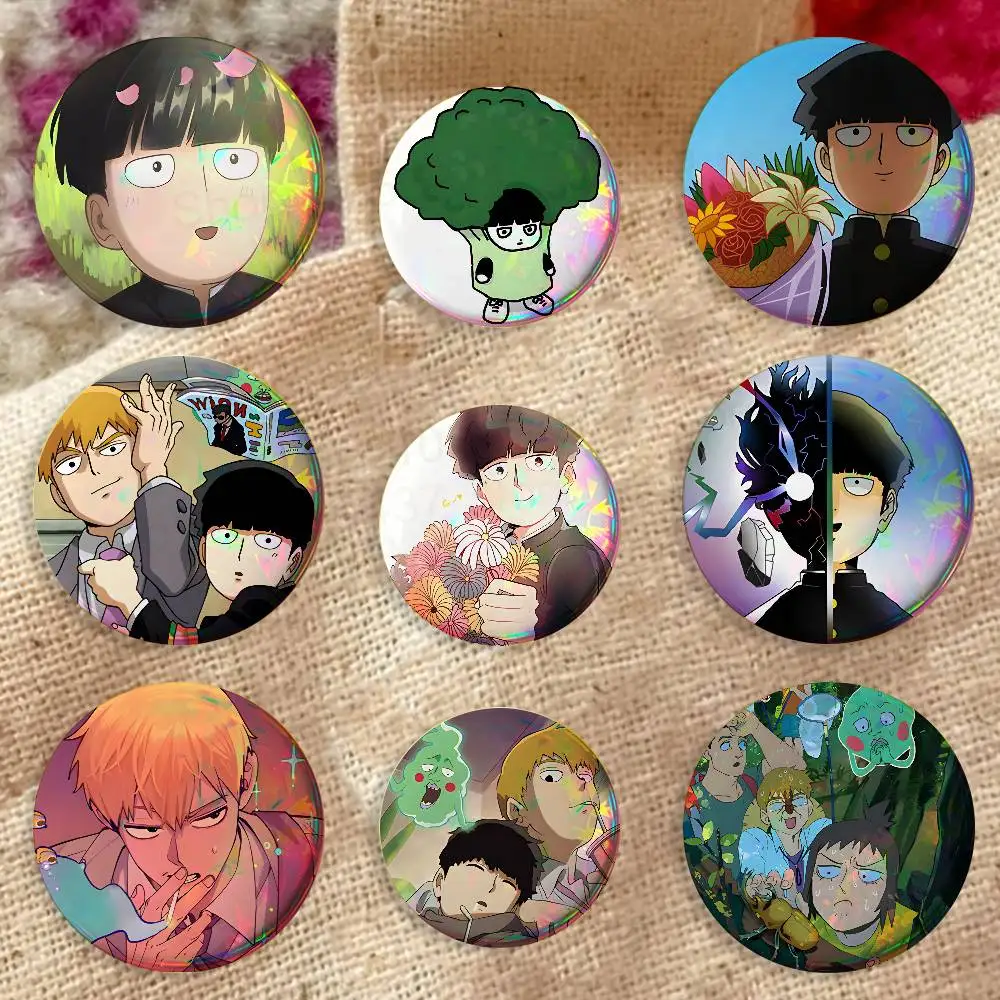 

Anime Mob P-Psycho 100 Round Enamel Pins Cartoon Brooches Stylish Ornament Badge for Backpack Accessorys Gifts