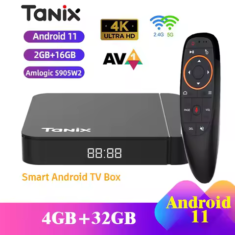 Tanix W2 Android 11 Amlogic S905W2 Smart TV BOX 4G 64G 2.4G &amp; 5G Dual Wifi BT 4K Mali-G31 MP2 Media Players Set Top Box Tvbox