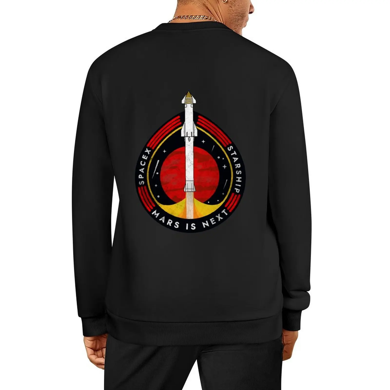 

SpaceX-Starship: Mars is Next Badge Pullover men wear men's autumn clothes autumn new products hooded sweatshirt