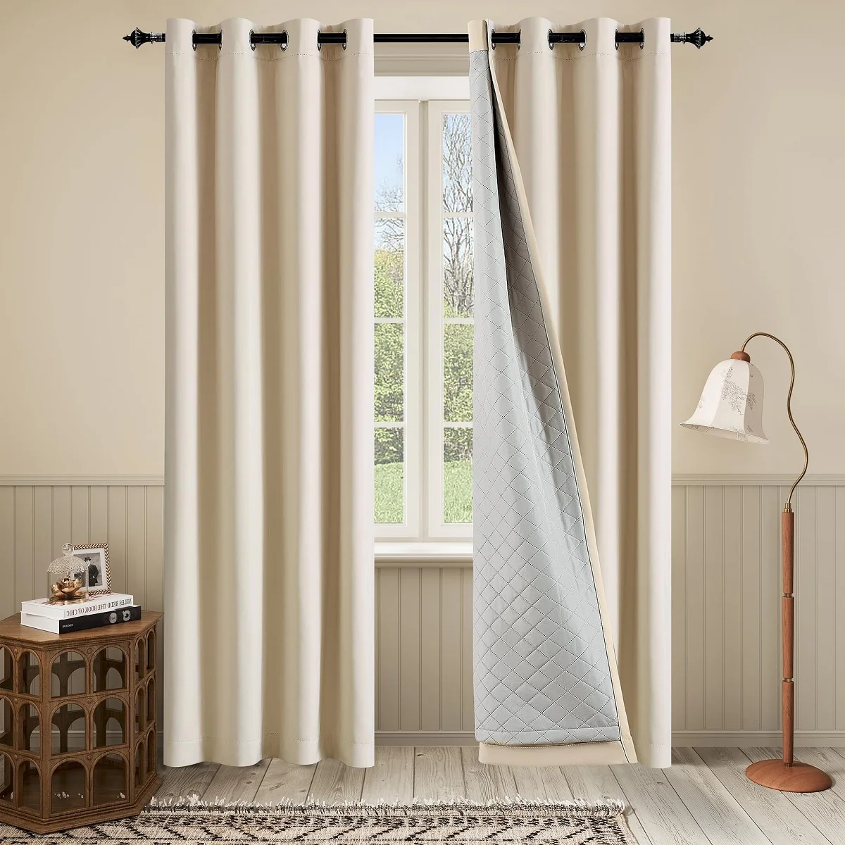Energy Smart & Noise Blocking Out, 100% Blackout Curtain, Full Shade Curtain Panels, Thermal Insulated for Window or Door