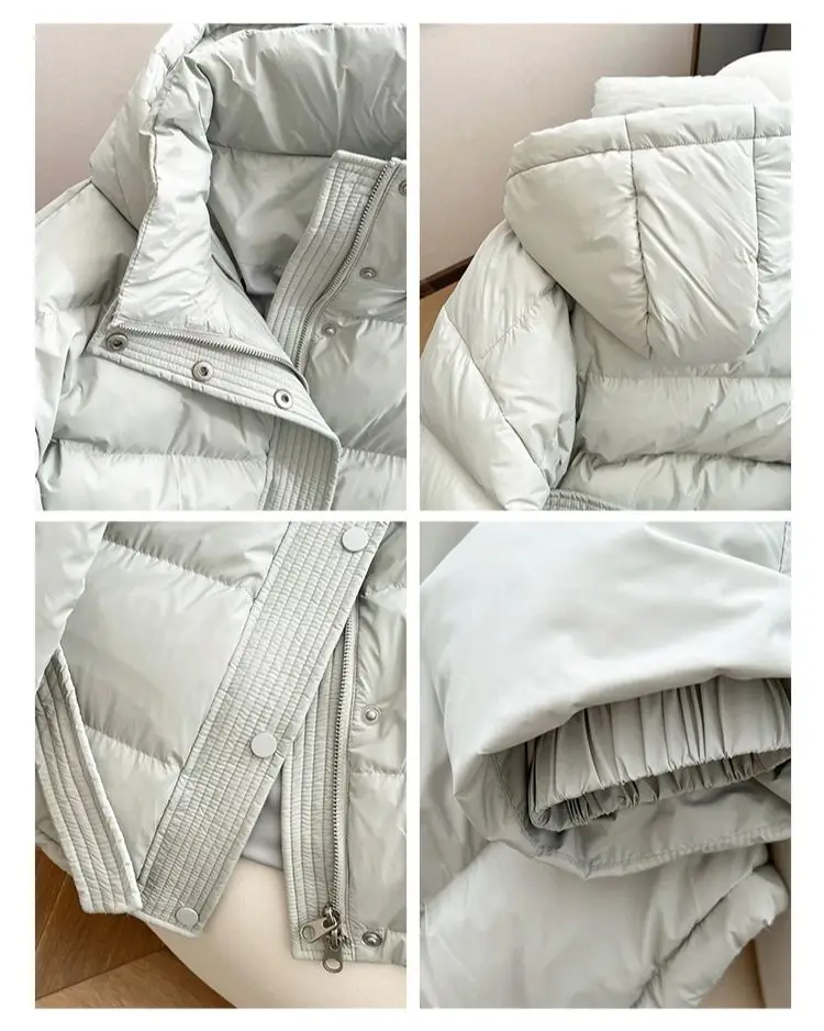 ZAROY Women Winter Hooded Cotton Padded Jackets With Belt Solid Fashion Female Thicken Windproof Puffer Coat Loose Snow Overcoat