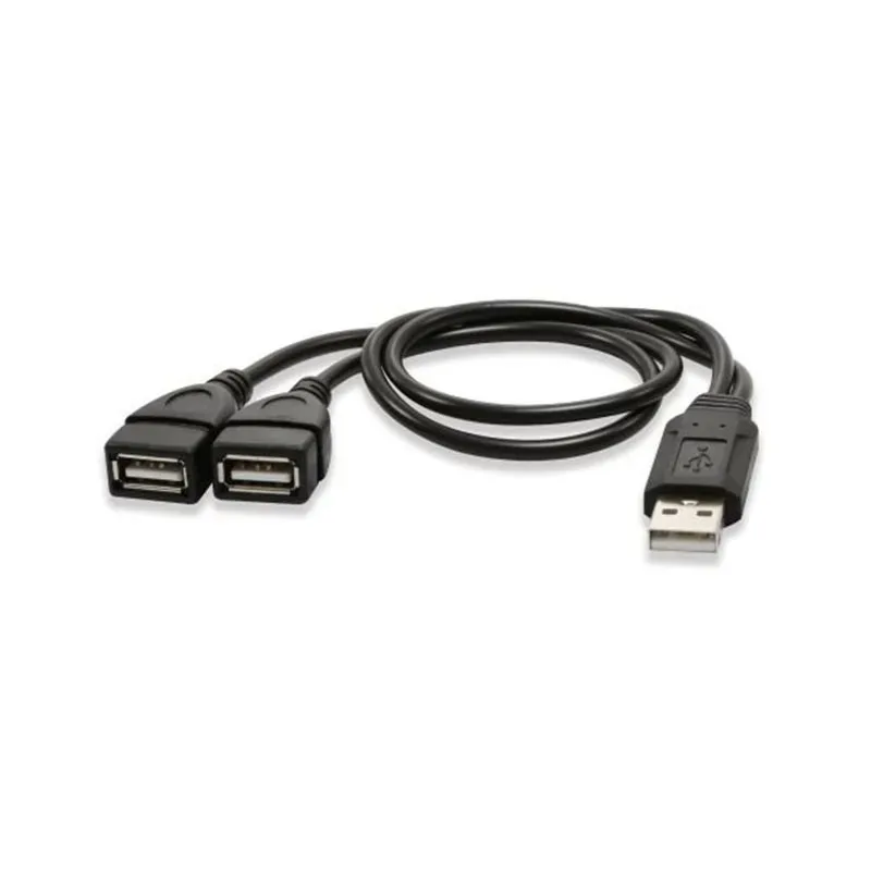 Universal USB 2.0 Male To Dual USB Female Jack Splitter 2 Port USB Hub Data Cable Adapter Cord For Laptop Computer