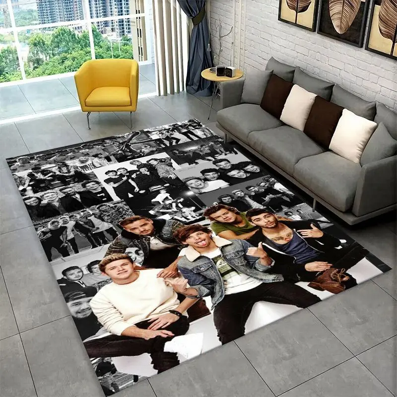 Popular One D-Direction Singer 1D Non-Slip Area Rug for Living Room,Bedroom,Playroom,Carpet Floor Mat Home Decor Rug Kids Room