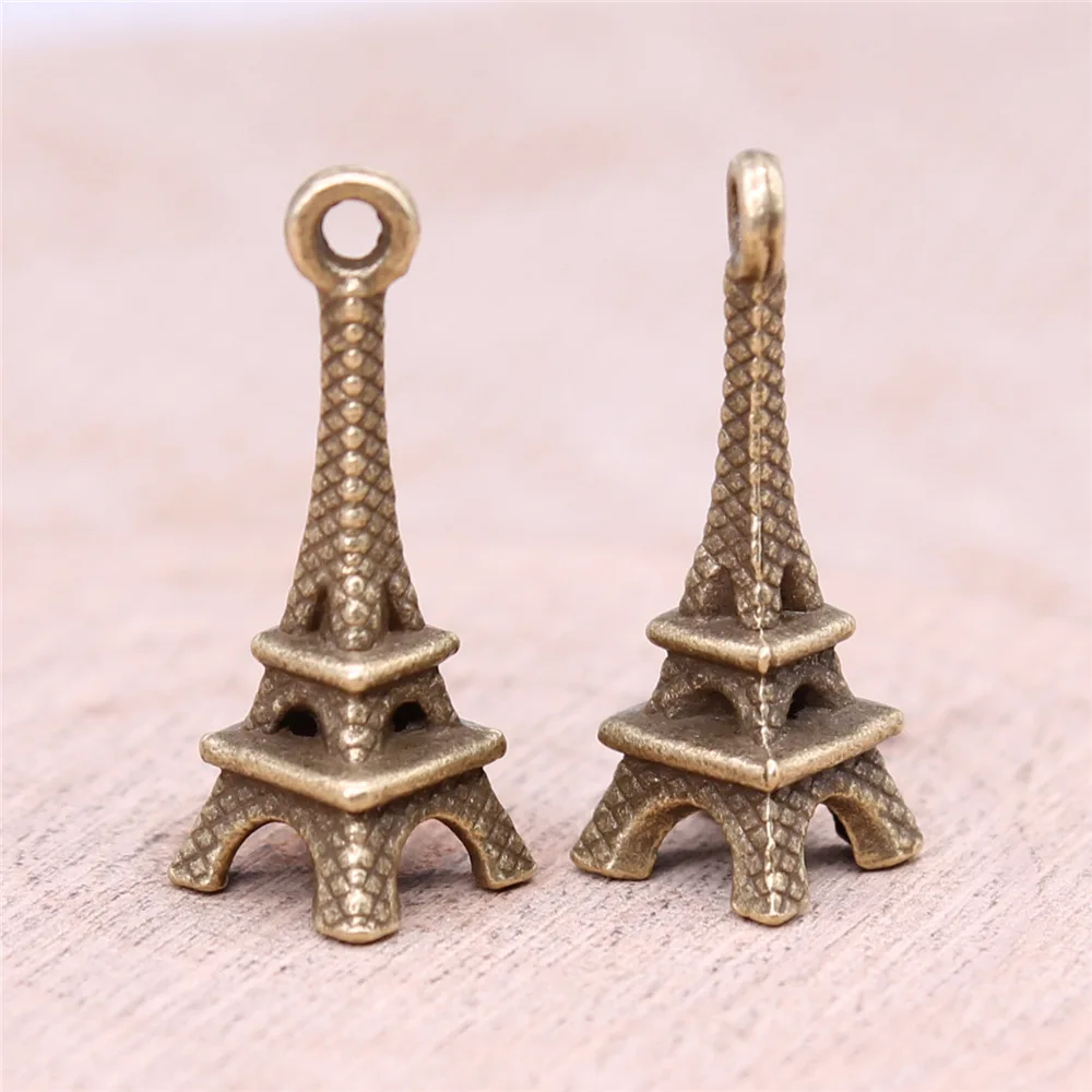 20 шт., 21x8 мм (0,83x0,31 дюйма), 2 цвета: античная бронза, античное серебро, подвески в виде Эйфелевой башни, аксессуары для ювелирных изделий