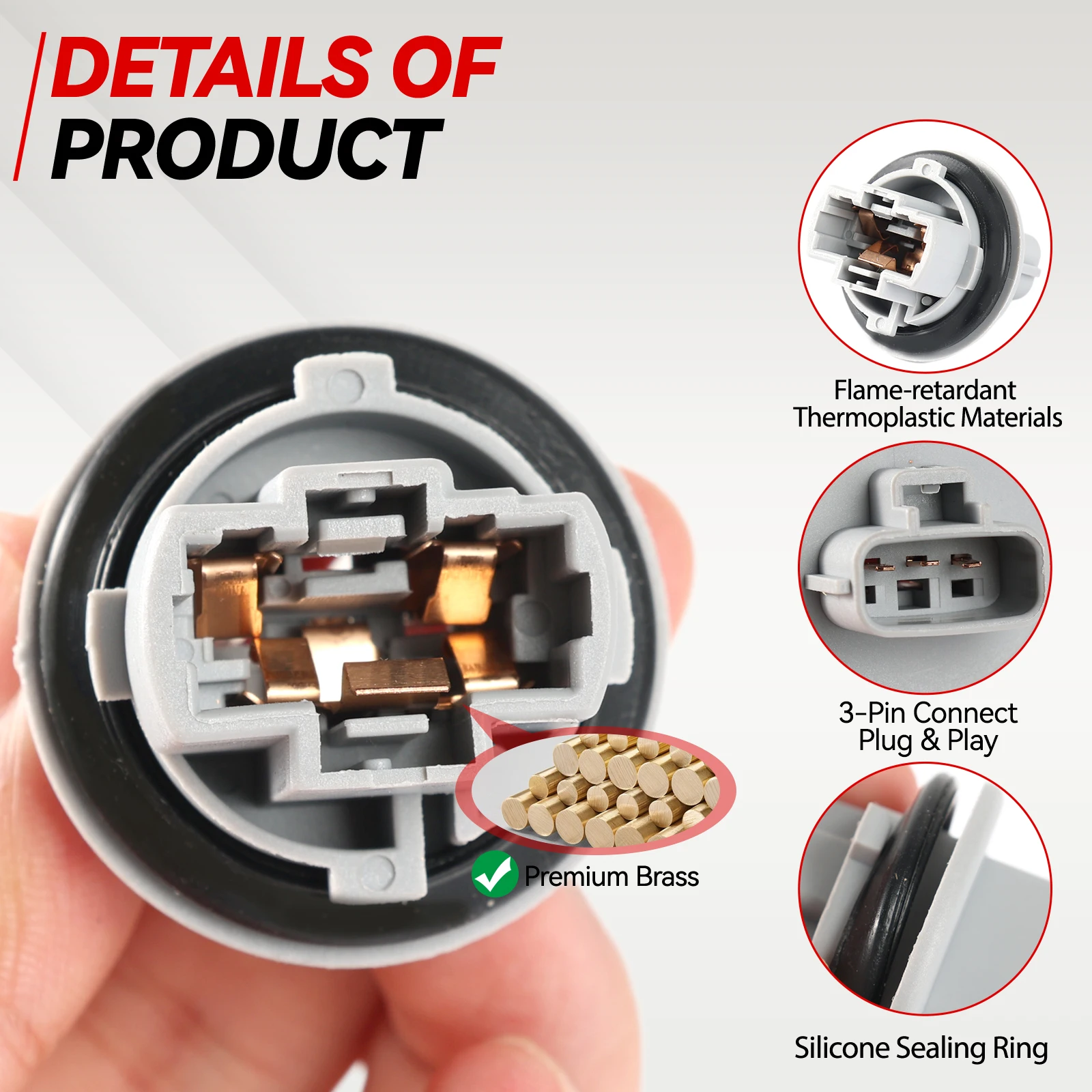 2x Car Front Turn Signal Lamp Bulb Socket Wire Plug Connector For Toyota Tundra 2005-2021 Tacoma 2005-2016 4Runner 90075-60060