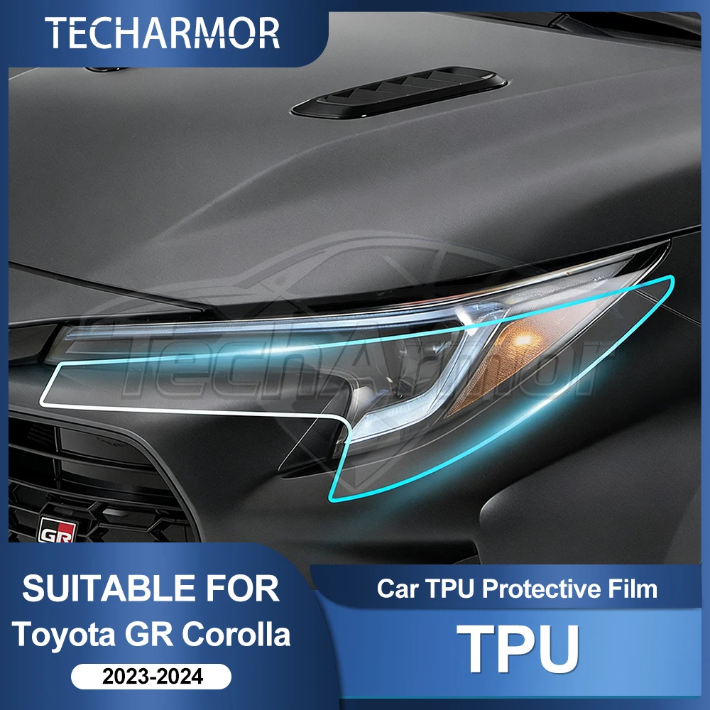 TPU Car Headlight Protective Film For Toyota Corolla GR 2023 2024 Transport & Smoke Anti-Scratch Auto External Accessories