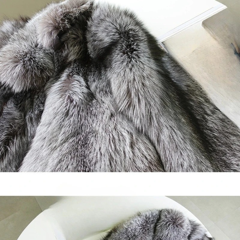 Krótka kurtka damska ze sztucznego futra lisa, całkowite futro, jesienno-zimowa nowa kurtka Mao, elegancka i piękna.