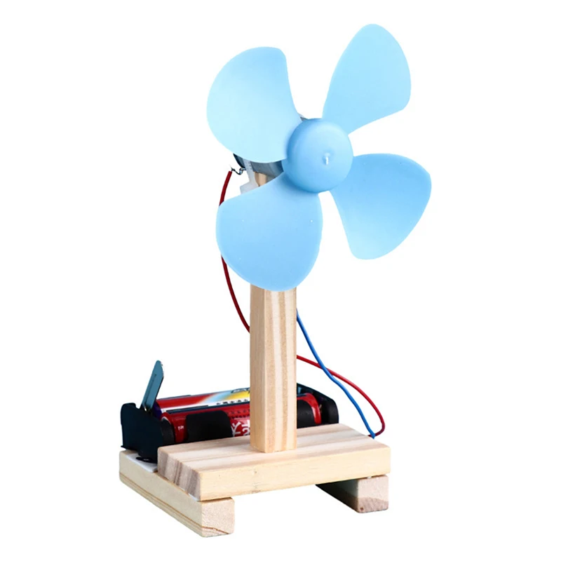 1Pc DIY Blue Electric Fan Science Experiment Model for Elementary Education