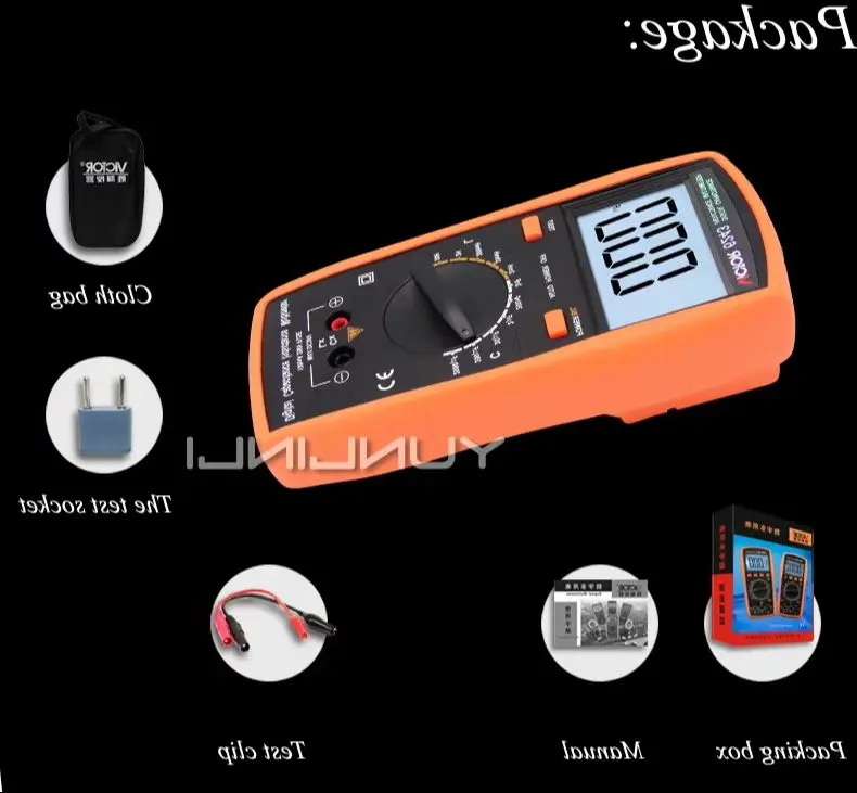 

Capacitance Meter Handheld High-precision Digital With Backlight Digital Display Inductance Meter Test Instrument VC6243