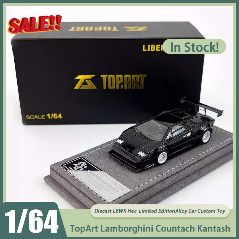 

Новинка в наличии 1:64 TopArt Lamborghini Countach Kantash LBWK Hec Beijing, ограниченная серия автомобиля, миниатюрная литая под давлением модель из сплава на заказ