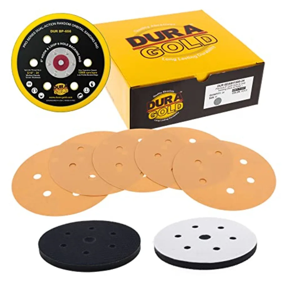 

6" Sanding Discs - 1500 Grit Hook and Loop DA Backing Plate and Soft Density Interface Pad