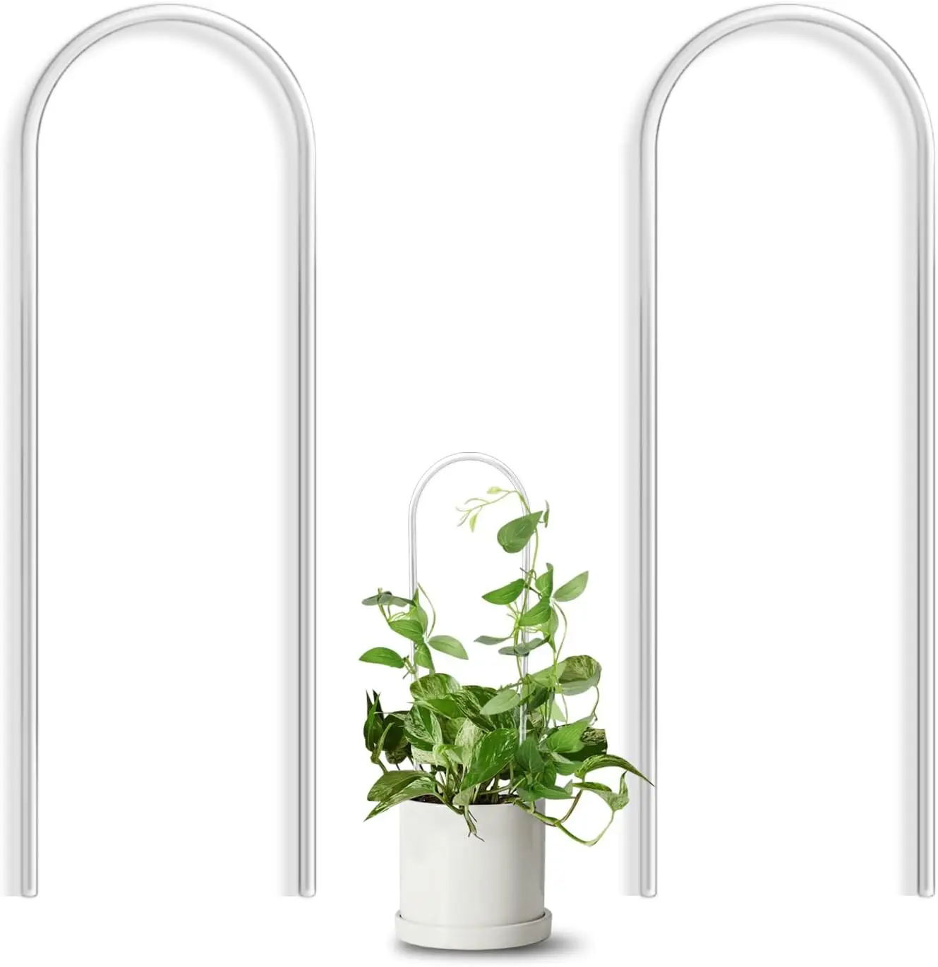 

2 U-shaped plant climbing frames, transparent and durable, suitable for indoor vines and potted plants