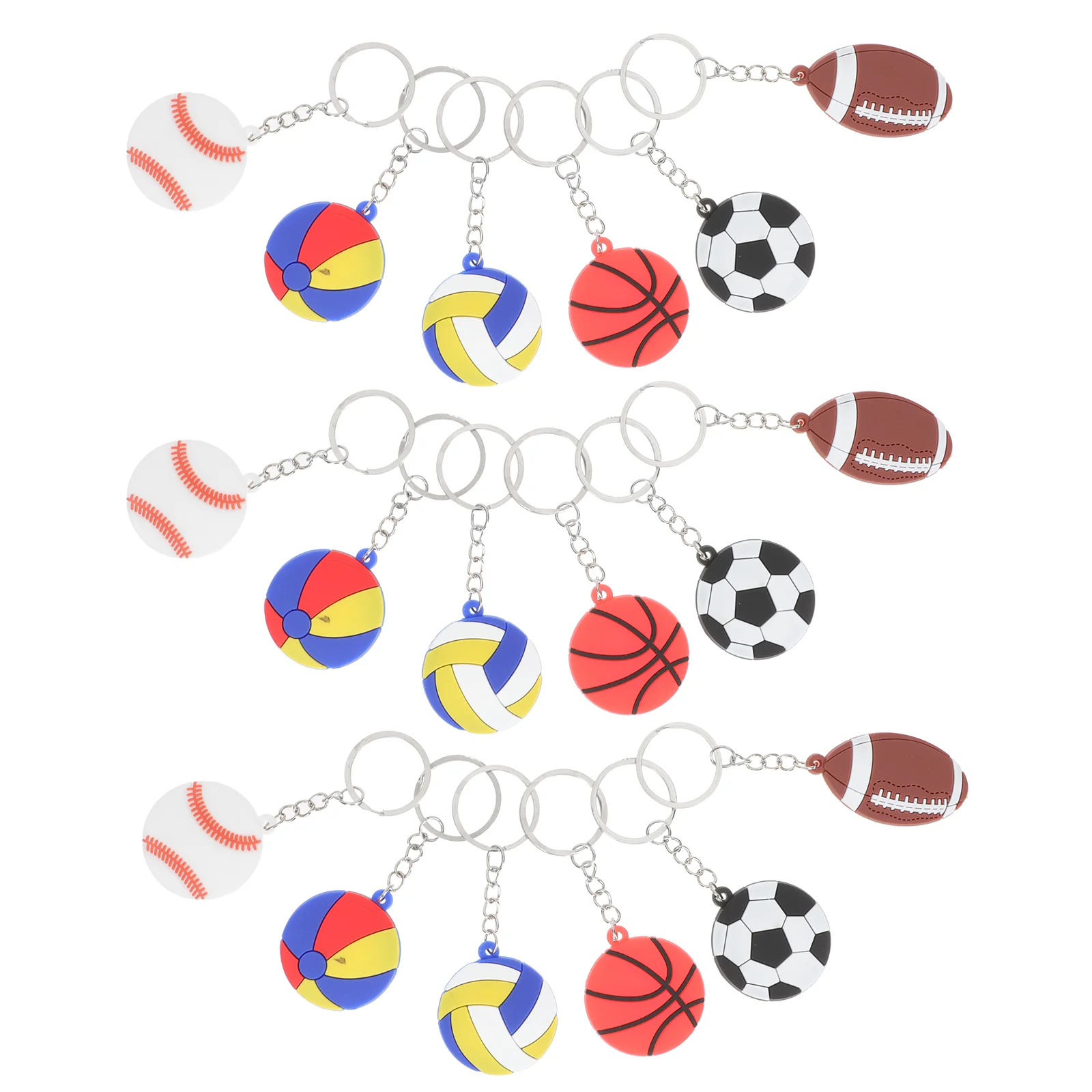 20 Pcs Key Chain Gift Soccer Keychain Keychains for Backpack Sports Themed Party Favors Ball Basketball Pendants Kids