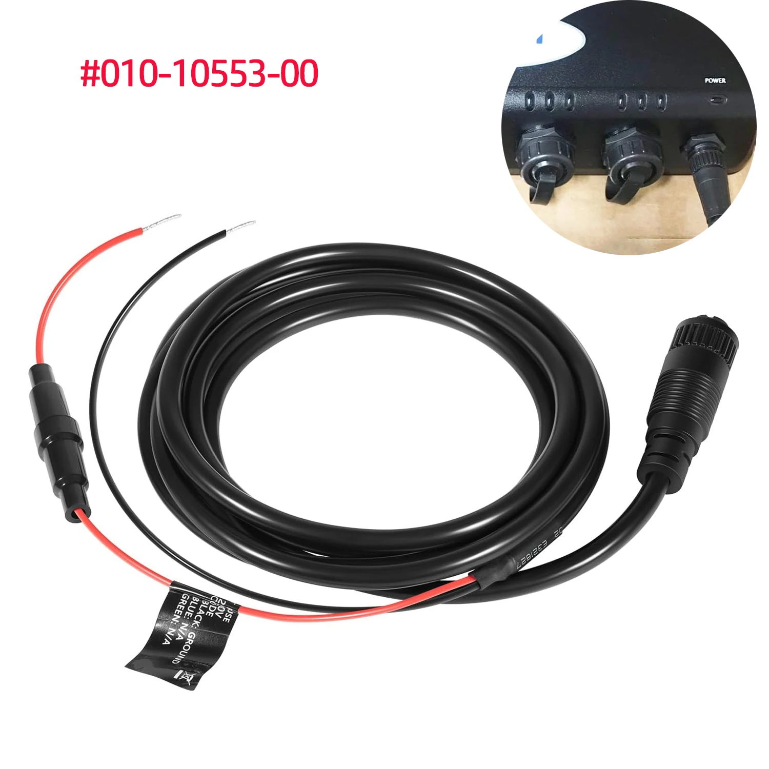 

010-10553-00 Boat Power Cable, 7-Pin Power Cord Fit for Garmin GMS 10 Network Port Expander, Waterproof/Stable Power Supply