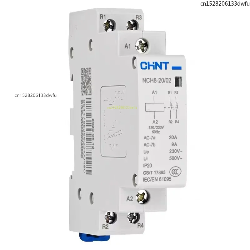 CHINT NCH8 20A 25A 40A 63A 1NO 1NC 2NO 2NC 4NO 2P 4P Din السكك الحديدية المنزلية قواطع التيار المتردد الصغيرة 220V 230V 400V 63/22 63/40 40/22