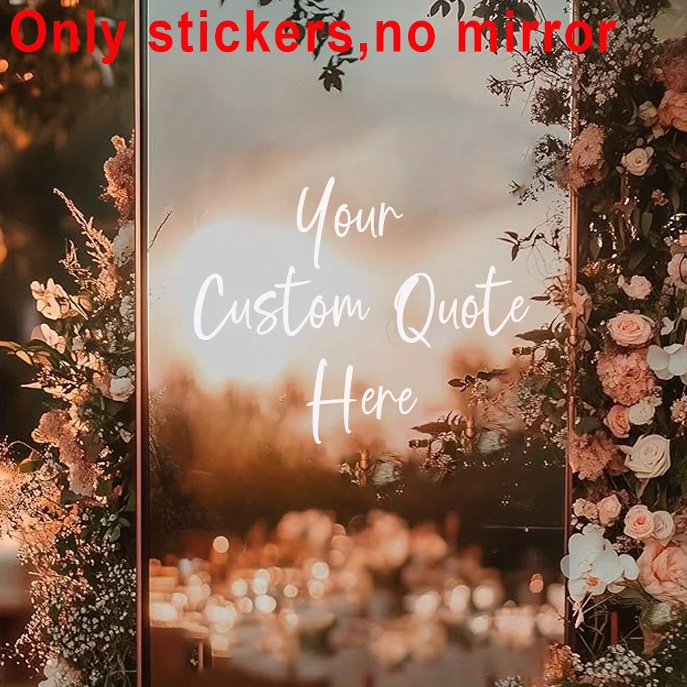 1pc Fashion Custom Quote Vinyl Decal For Wedding, Birthday, Graduation, Happy Day Decoration Personalized Mirror Stickers