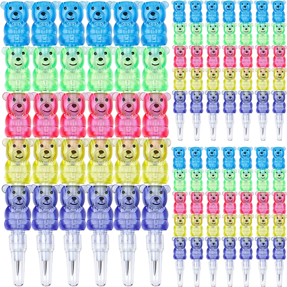 20 Pcs Cartoon Bear Pencil Birthday Pencils for Students Stacking Handwriting Kids Shaped Stationery Supplies Office