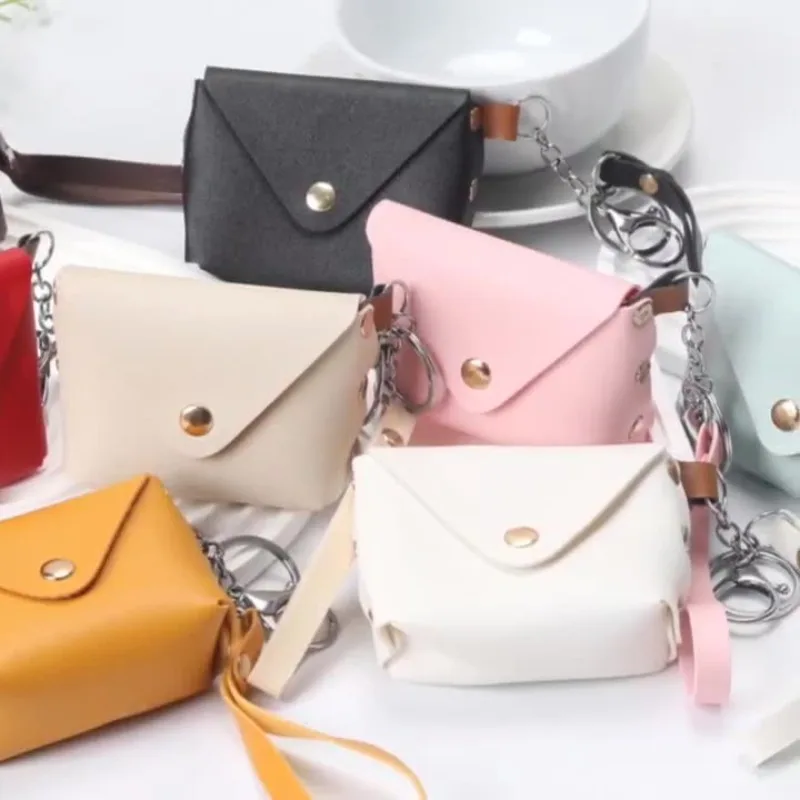 

PU Leather Keychain Wallet Unisex Key Organizer with Hasp Closure Pocket Pouch for Home and Car Keys