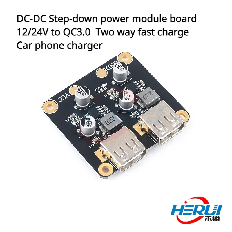 

DC-DC Step-down power module board 12/24V to QC3.0 Two way fast charge Car phone charger