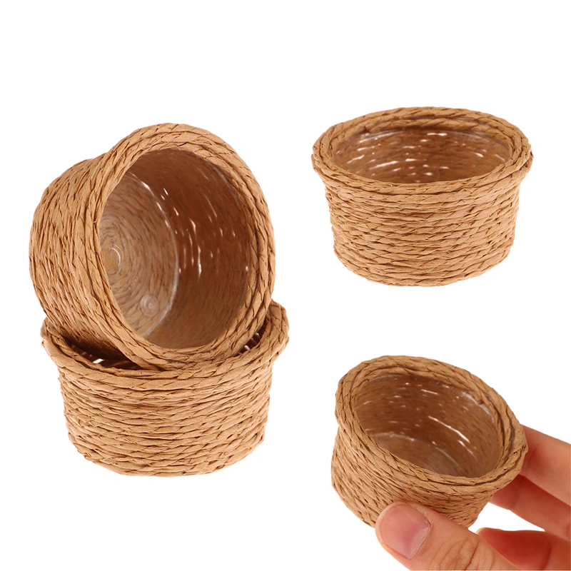 

1Pc 1:12 Dollhouse Miniature Storage Basket Vegetable Food Frame Laundry Basket DIY Home Decor Toy Model Doll House Accessories