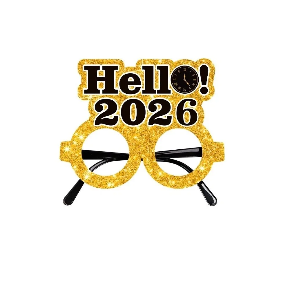 

Glitter 2026 New Year Glasses Sequin Cheers Star Happy New Year Glasses Creative Colorful New Year Decorative Glasses