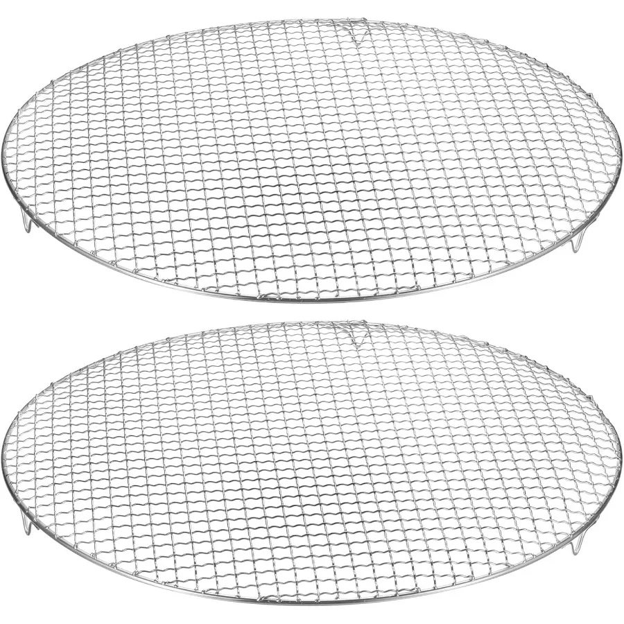 

2 шт. круглая кухонная стойка 15 дюймов 201 из нержавеющей стали с крестообразной проволокой для гриля с 20 мм ножками для приготовления пищи, выпечки, приготовления на пару, барбекю