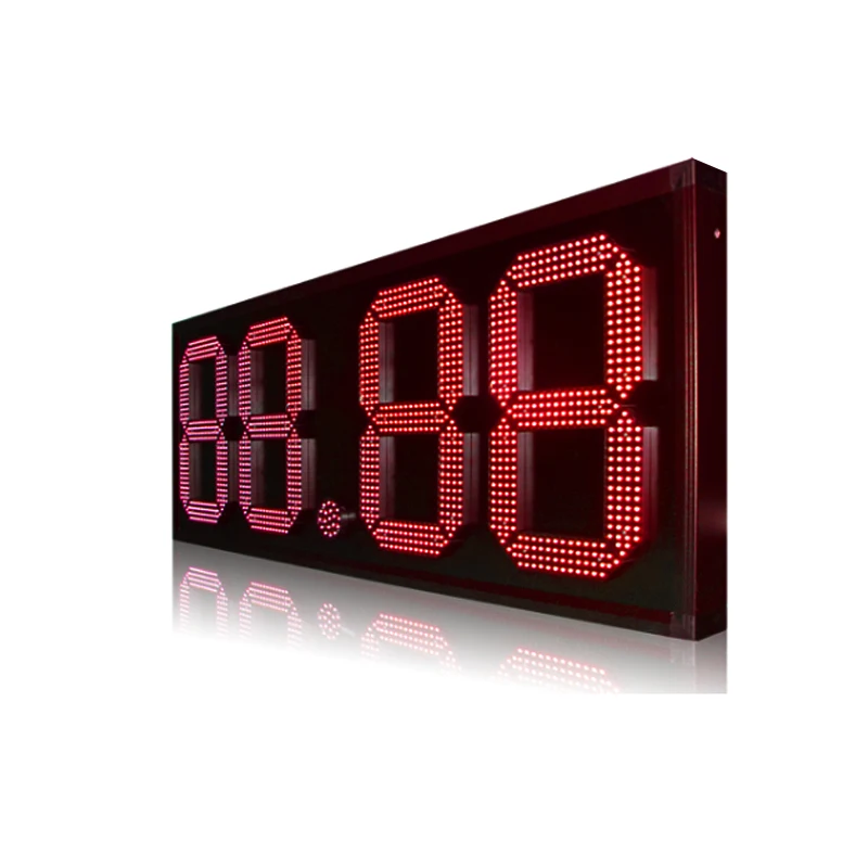 Custom made 18" inch Oil LED Sign Semi-outdoor Red / Green / Yellow / White Color Digit LED Gas Price Sign LED Gas Station