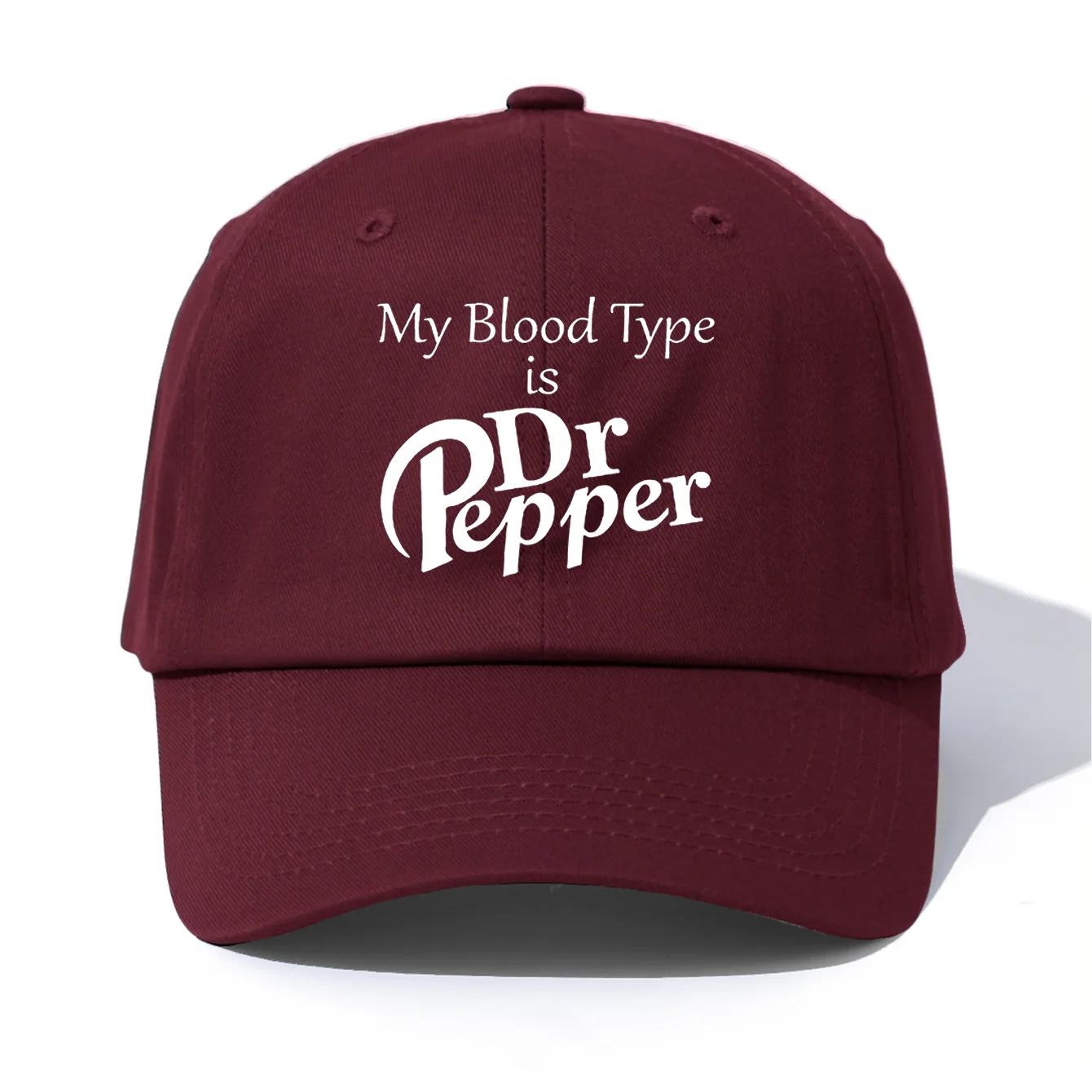 1pc MY BLOOD TYPE S DrPepper Print Baseball Cap for Adults,Minimalist Retro Style Casual Soft Adjustable Dad Hat,Perfect As Gift