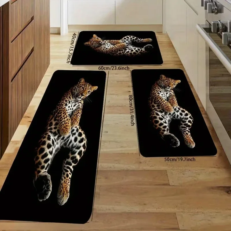 Modern Style Rug Carpet Doormat, Leopard Laying on Its Back Mat for Bedroom Living Room Home Kitchen Decor Indoor Holiday Decor