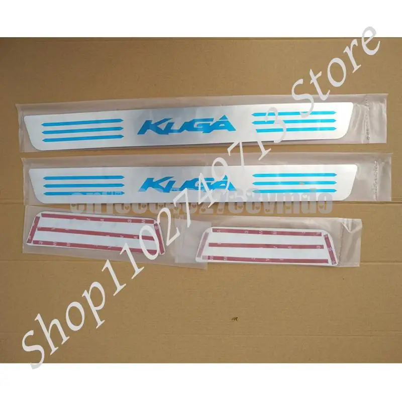 High quality stainless steel Ultra thin Scuff Plate/Door Sill Protector Sticker Car Styling For Ford Kuga 2013-2018