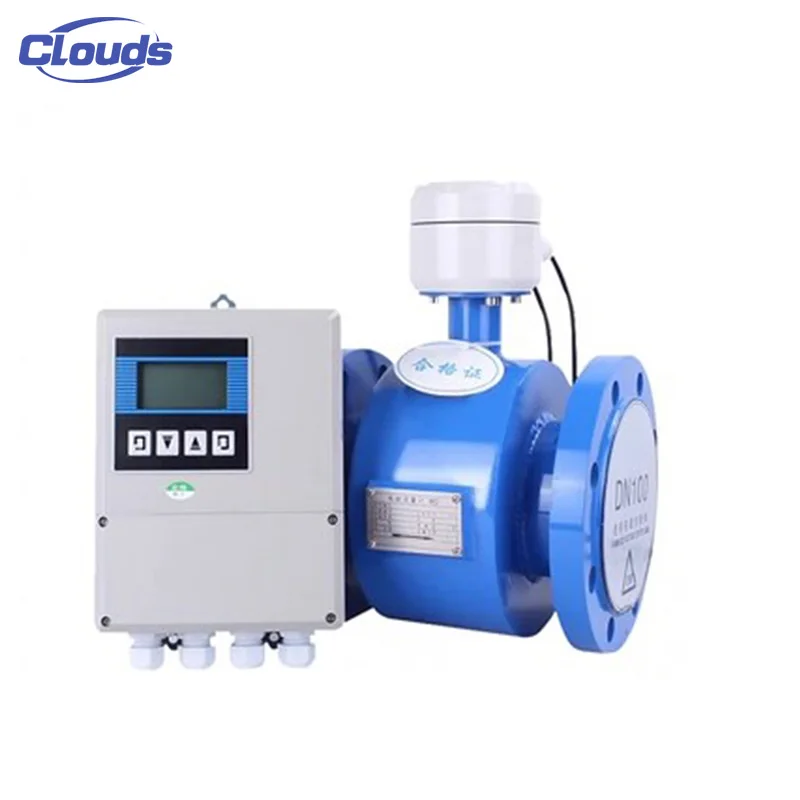 Clouds Industrial intelligent Split Type Magnetic Flow Meter Manufacture Chemical Sewage Water Liquid Electromagnetic Flowmeter