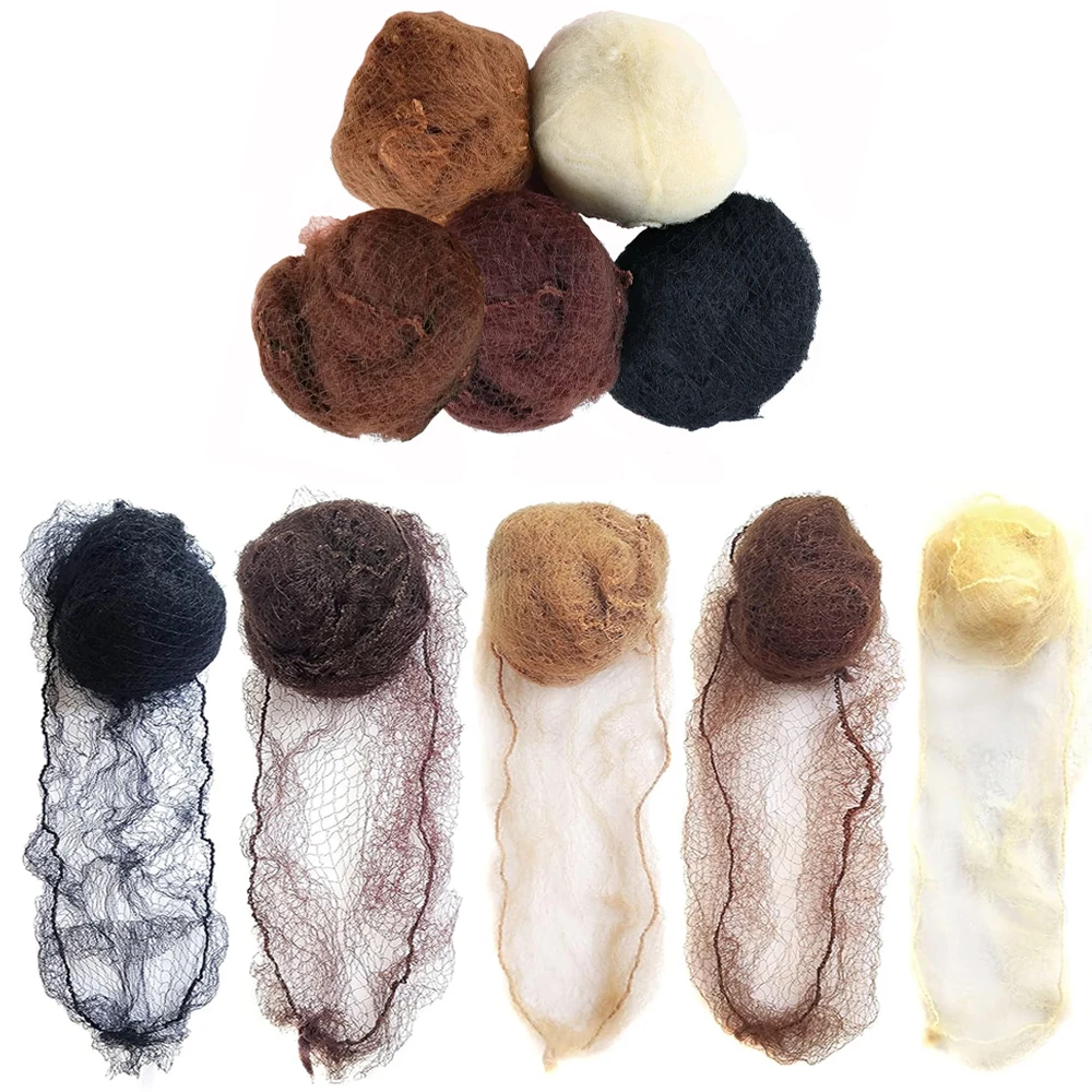 

10/60PCS Top Quality Nylon Hair Net Star Dance Recital Buns / Hair Extension Weaving Cap Brown Hairnets