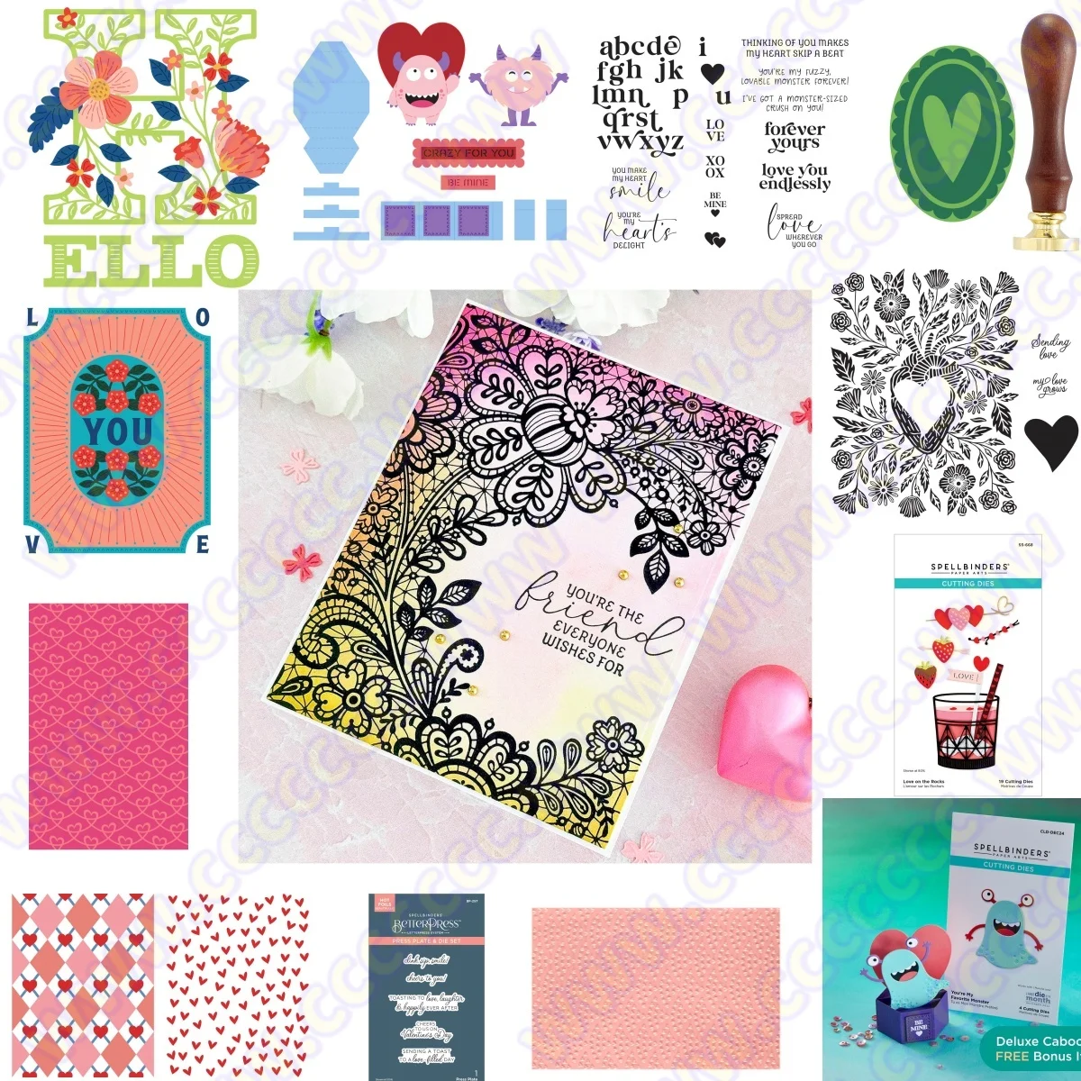 Craft Clearance Valentine\'s Day Bloom Heart Cutting Dies Clear Stamp Stencil Hot Foil Wax Stamper DIY Decorating Scrapbook