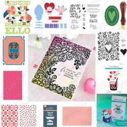 Craft Clearance Valentine's Day Bloom Heart Cutting Dies Clear Stamp Stencil Hot Foil Wax Stamper DIY Decorating Scrapbook