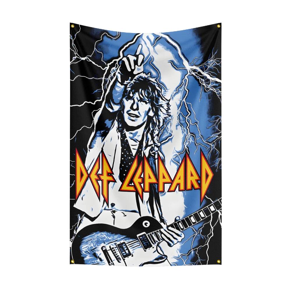 D-D-e-f L-L-e-p-p-a-r-d band Polyester Banner Tapestry for club  Garage Decor Concert Flag fan collection