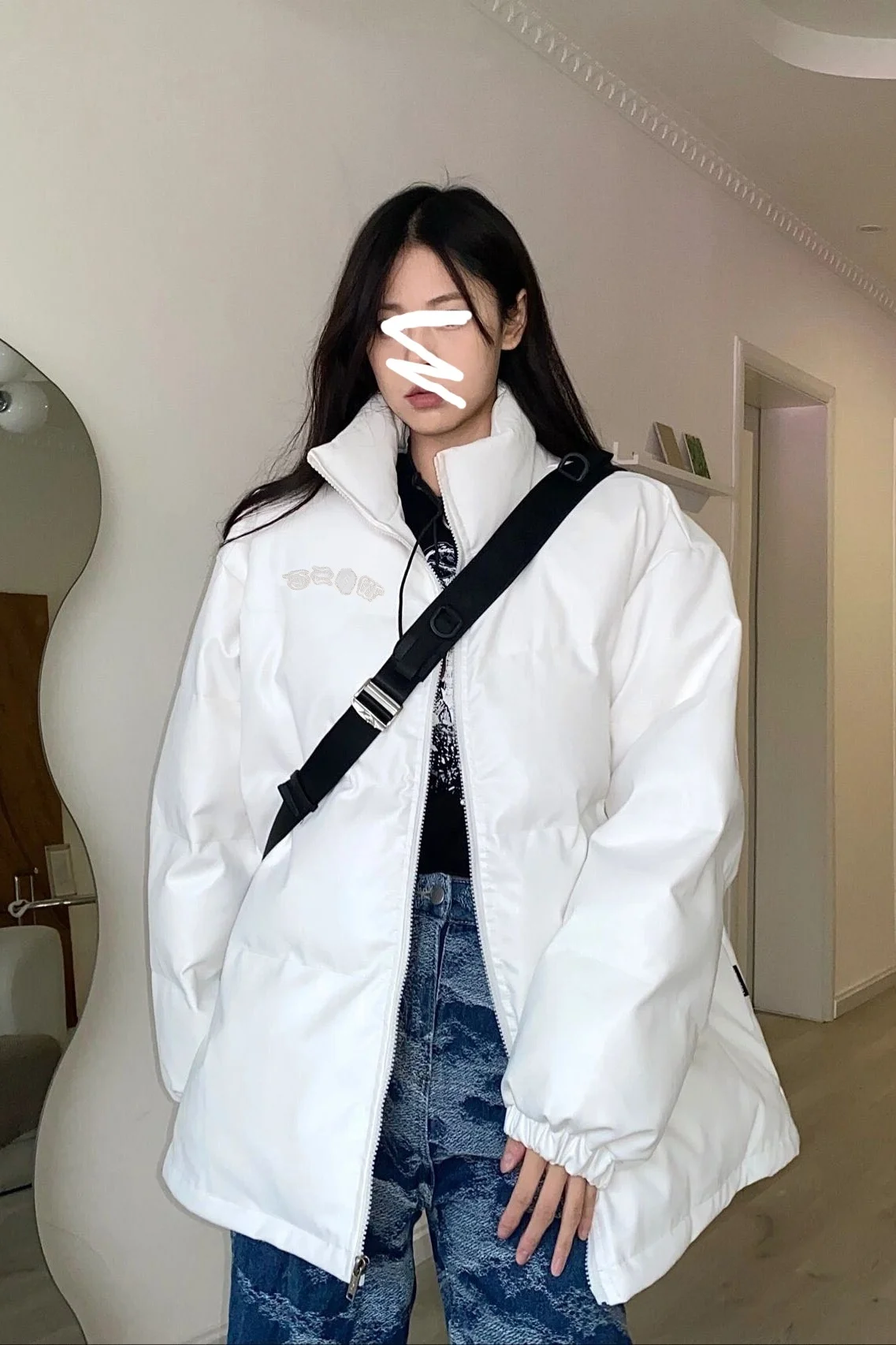 Cotton Padded Clothes Women's Winter 2021 New White Bread Clothes Retro PU Leather Short Cotton Padded Jacket Thickened Student