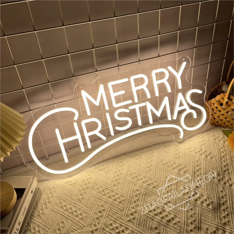 Merry Christmas Neon Sign Led Dimmable Christmas Tree Decor Neon Light Room Decoration For Home Christmas Party Light Up Signs - view 4