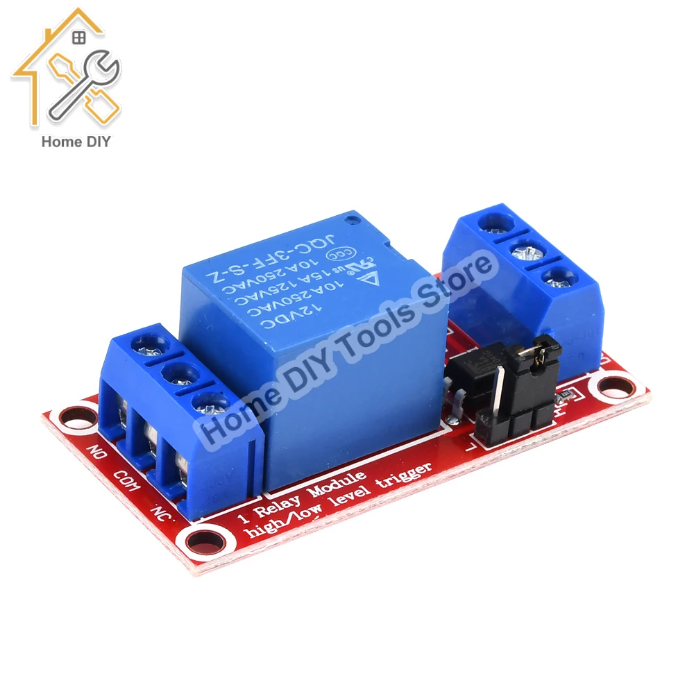 1 Channel 5V 9V 12V 24V Relay Module Board Shield With Optocoupler 12V Relay Module Support High and Low Level Trigger