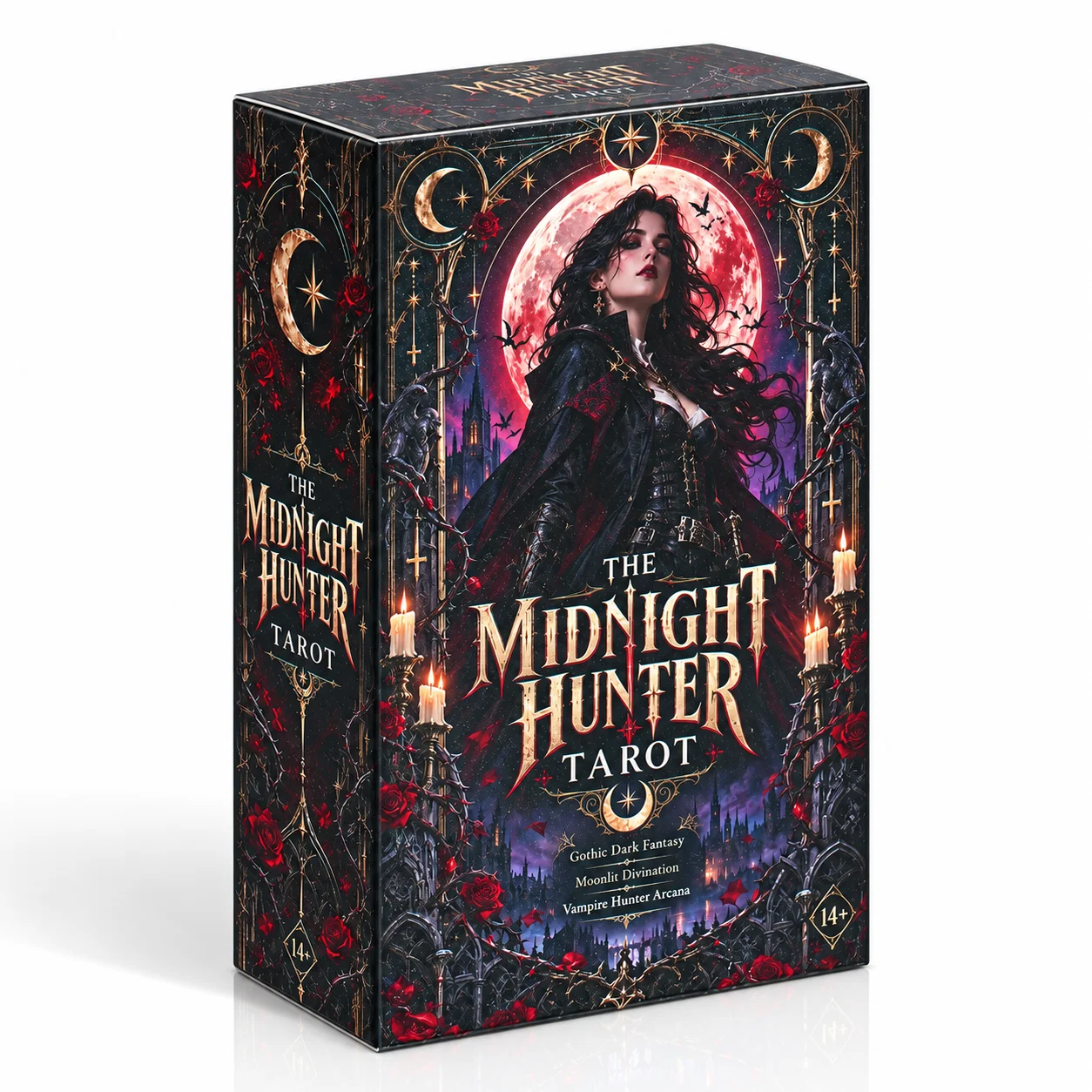 The Midnight Hunter Tarot Gothic Dark Fantasy Tarot Deck Moonlit Divination Shadow Work Intuition Inner Strength Occult Symbolis