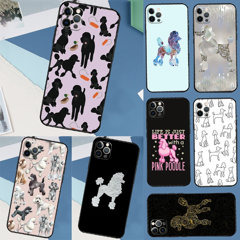 Poodle Dog Cartoon Phone Case For iPhone 16 15 13 14 12 11 Pro Max X XR XS Max 14 Plus Soft Case Cover