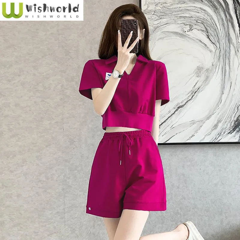 

Sports and Leisure Set Women's Spring and Summer New Style Fashionable and Stylish Age Reducing Temperament Shorts Two-piece Set