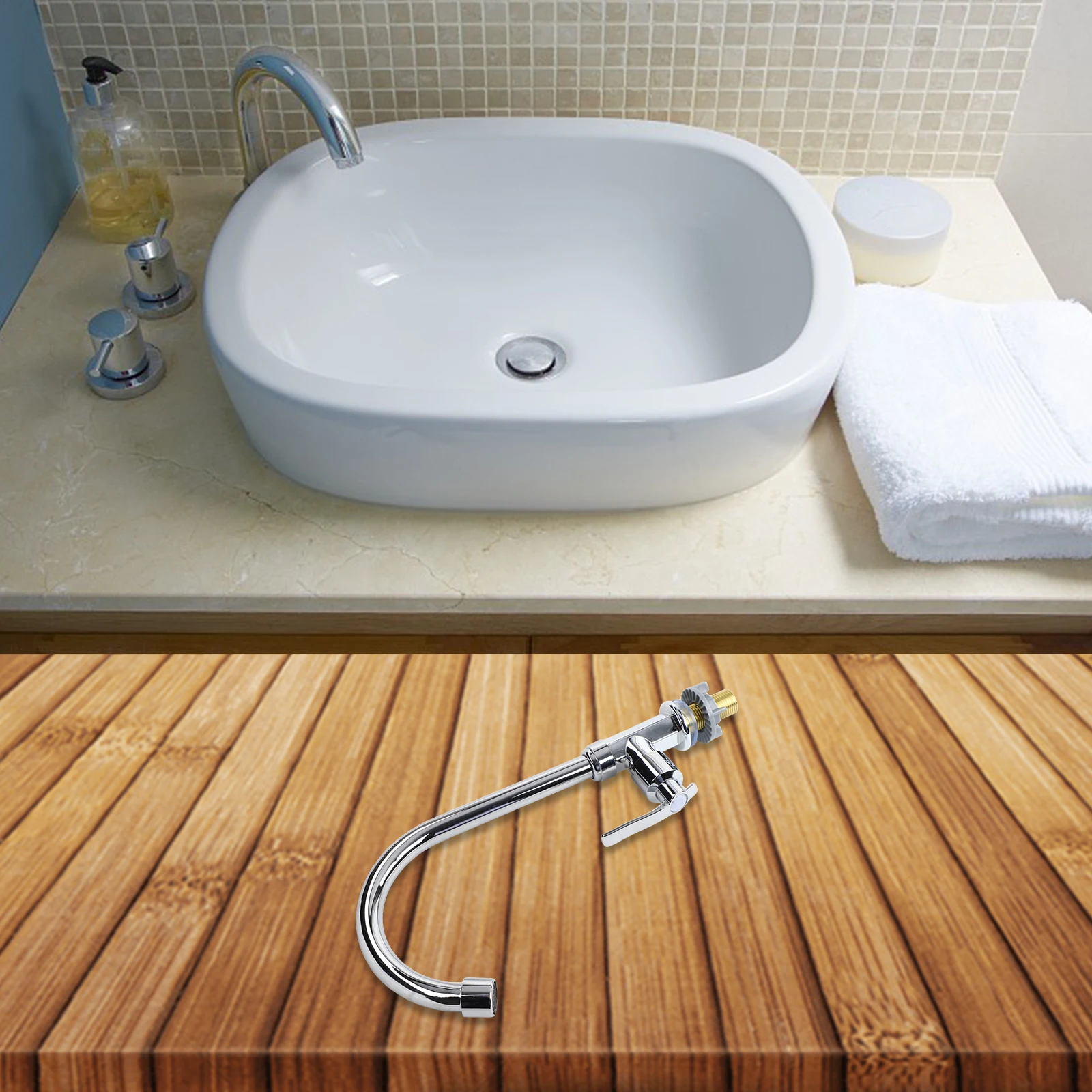 1pc キッチンの蛇口キッチンプラスチック鋼の蛇口シングル冷水シンクの蛇口シングルハンドルスイベルキッチン浴室用