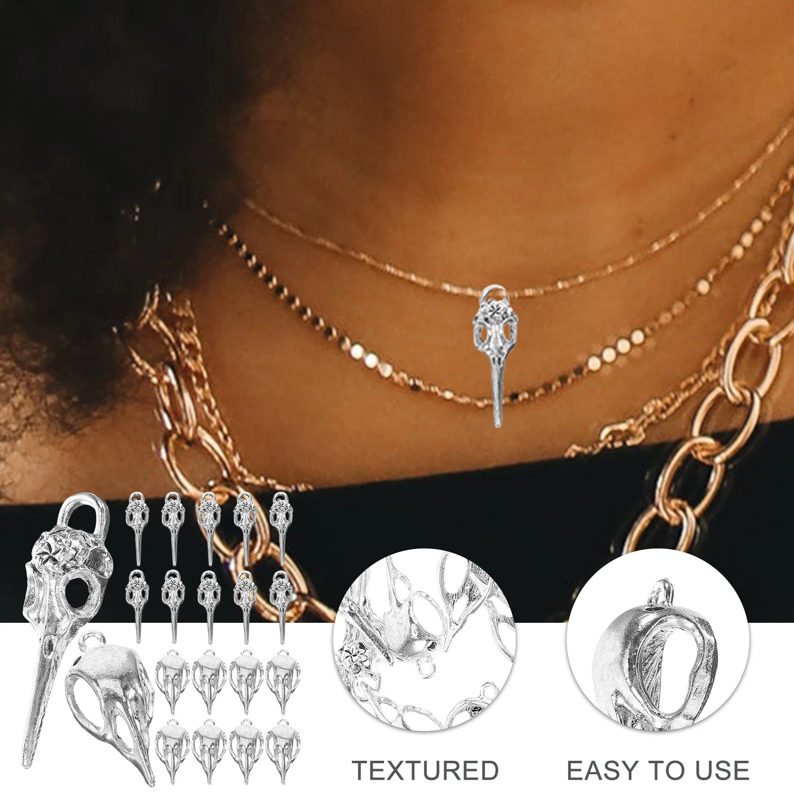 

40 Pcs Gothic Earrings Pendants for Jewelry Making Animal Alloy Metal Man