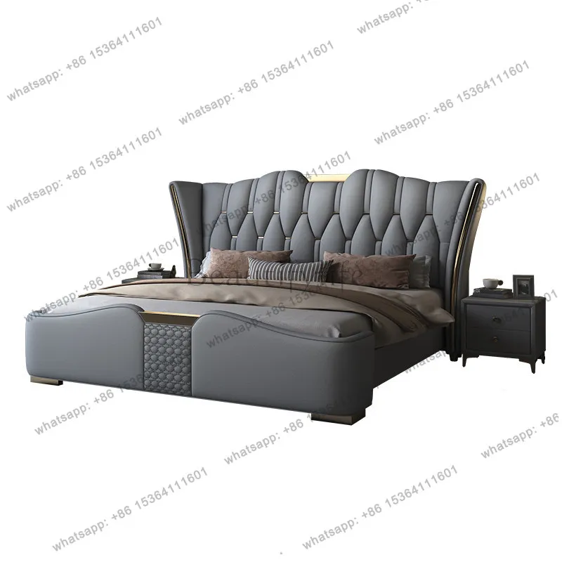 Leather Simple Double Bed Sheets Base Storage High Cheap Luxury Double Bed Mattress Modern Cama Matrimonial