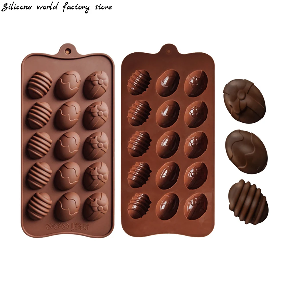 Silicone world DIY Easter Chocolate Egg Silicone Mold Nonstick Cake Decorating Baking Candy Mold Silicone 3D Mold Kitchen Gadget