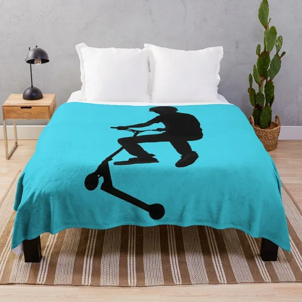 

The Landing - Stunt Scooter Throw Blanket Multi Purpose Soft Warm Blanket for Home Travel
